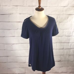 Anthropologie Meadow Rue Eyelet Lace Sleeve Blouse